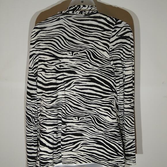 Colour works open front cardigan zebra pattern. Size L - Picture 5 of 7